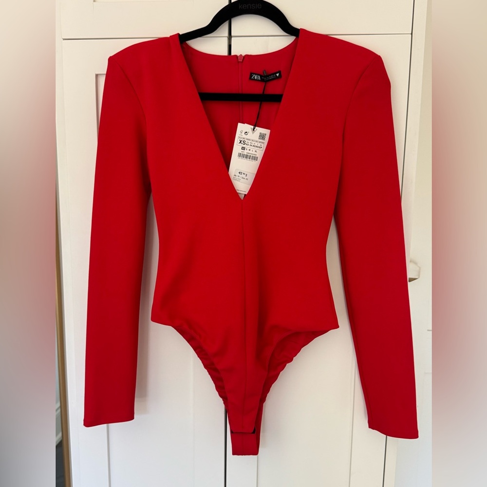 Zara Vibrant Red Bodysuit